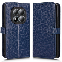 Etui z klapką do Xiaomi Redmi Note 15 Pro 5G, Wallet Rhombus, niebieskie