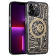 Etui do iPhone 13 Pro, do MagSafe, Mechanical Clock, Przezroczyste / Złote