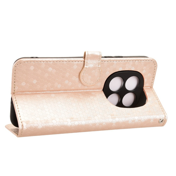 Etui z klapką do Xiaomi Redmi Note 15 Pro 5G, Wallet Rhombus, złote