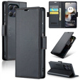 Etui do Motorola Moto G56 5G, ERBORD Glossy Litchi, portfel z klapką, czarne
