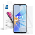 Zestaw Etui z klapką do Oppo A17, Fioletowe wzory + Szkło 9H