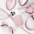 Portfel magnetyczny na karty do iPhone 12 / 13 / 14 / 15 / 16, Leather Mag Wallet, kompatybilny z MagSafe – różowy