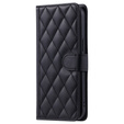 Etui z klapką do Xiaomi Redmi Note 13 Pro 4G / Xiaomi Redmi Note 14S / Xiaomi Poco M6 Pro 4G, Rhombus Crossbody Leather, czarne