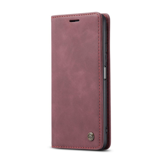 Etui CASEME do Xiaomi Redmi Note 10 Pro, Leather Wallet Case, czerwone