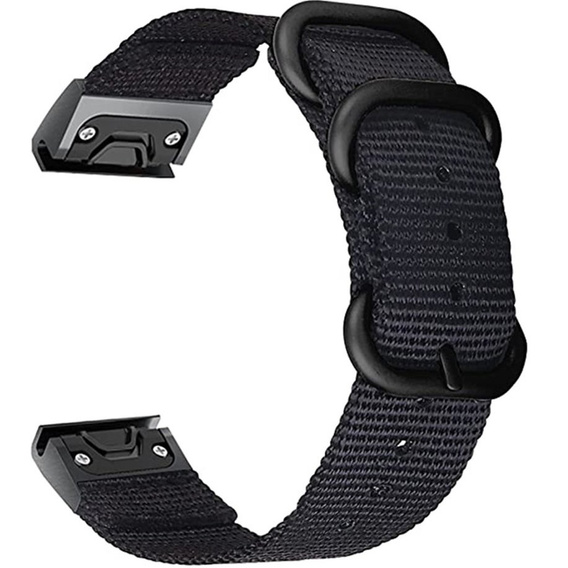 Pasek Nylonowy QuickFit 20mm do Garmin Fenix 5S/6S/7S/8 43mm, Czarny