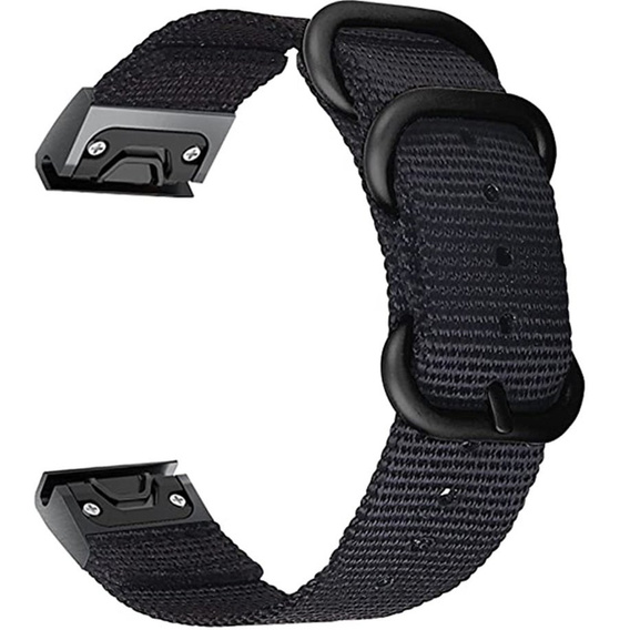 Pasek Nylonowy QuickFit 20mm do Garmin Fenix 5S/6S/7S, Czarny