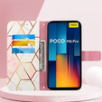 Etui z klapką do Xiaomi Redmi Note 13 Pro 4G / Xiaomi Redmi Note 14S / Xiaomi Poco M6 Pro 4G, Wallet, Marble różowe