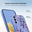 Etui do Samsung Galaxy S25 FE z motywem kwiatowym – fioletowe