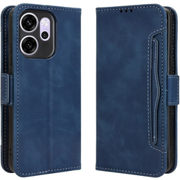 Etui z klapką do Oppo Reno 14 F / 14 FS, Card Slot, granatowe