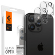 2x Spigen OPTIK.TR "EZ FIT", Szkło Hartowane na Aparat do iPhone 15 Pro / 15 Pro Max / 16 Pro / 16 Pro Max, Przezroczyste