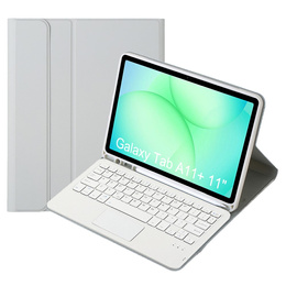 Etui z klawiaturą Bluetooth i touchpadem do Samsung Galaxy Tab A11+ – szare