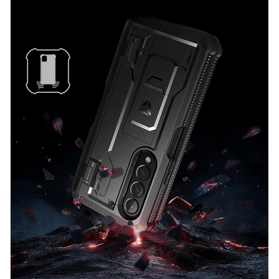 OUTLET Etui pancerne do Samsung Galaxy Z Fold 4 5G, Dexnor Full Body S-Pen Slot, czarne