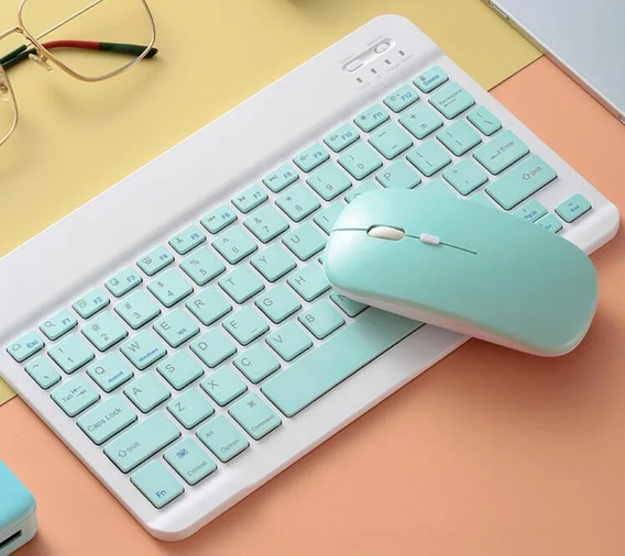 Zestaw bezprzewodowa klawiatura z myszką Bluetooth, zielony