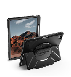 Etui Dexnor 360° do iPad Air 13" 2025/2024 (7/6 gen.), z paskiem i miejscem na rysik - czarne