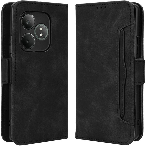 Etui z klapką do Realme GT 6 / 6T, Card Slot, czarne