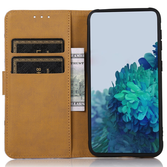 Etui z klapką do Motorola Moto E13, Wallet, Flower Tree pomarańczowe