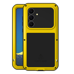 Etui Love Mei do Samsung Galaxy S25 FE, pancerne ze szkłem, żółte