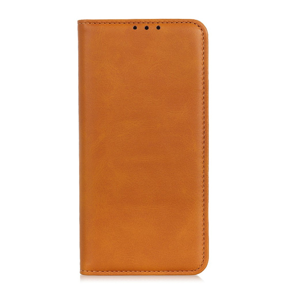 Etui z klapką do Realme C21, Split Leather, brązowe