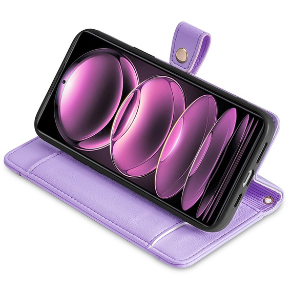Etui z klapką do Xiaomi 13T / 13T Pro, Wallet Zipper Pocket, fioletowe