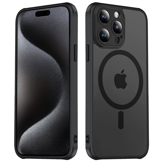 Etui do MagSafe do iPhone 12 / 12 Pro, Hybrid Matte Lens Pro, czarne + Szkło na ekran