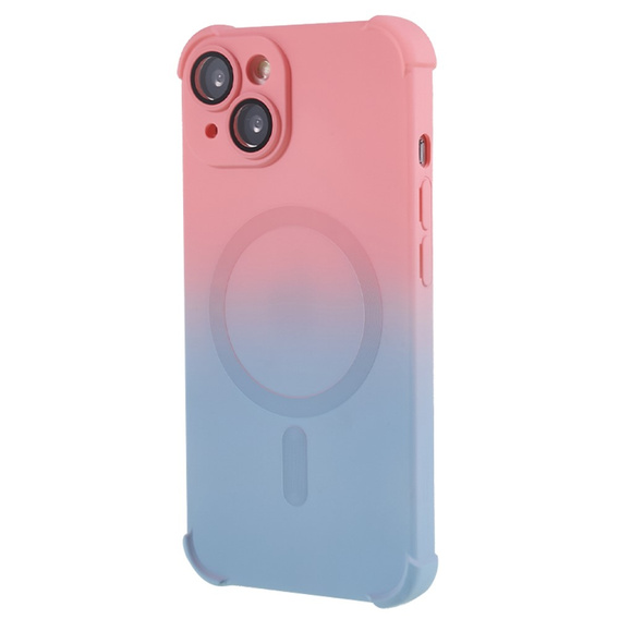 Etui silikonowe do iPhone 14 Plus, Gradient Magnetic, do MagSafe, różowe / niebieskie