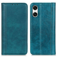 Etui z klapką do Sony Xperia 10 VI, Split Leather, zielone