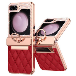 Etui do Samsung Galaxy Z Flip7 FE / Z Flip6, Rhombus Grid, czerwone