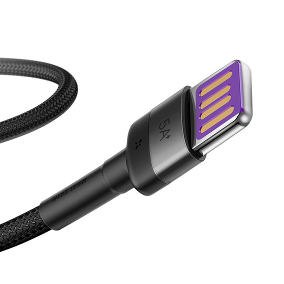 Baseus kabel Cafule HW QC 1 m 40 W USB-A na USB-C - Szaro-Czarny