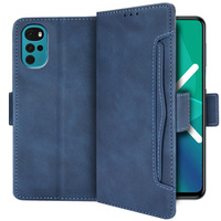 Etui z klapką do Motorola Moto G22, Card Slot, niebieskie