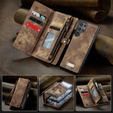 Etui CASEME do Samsung Galaxy S25 Ultra, Retro Leather Wallet, z paskiem, brązowe