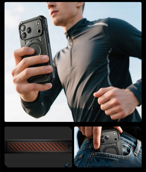 Etui Supcase do iPhone 17 Pro Max, Unicorn Beetle Grip Pro Mag, Black