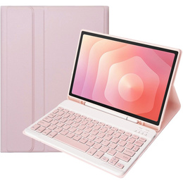 Etui z klawiaturą do Samsung Galaxy Tab S11, Leather Pen Slot, różowe