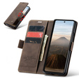Etui CASEME do Samsung Galaxy Z Fold7 5G, Leather Wallet Case, ciemnobrązowe