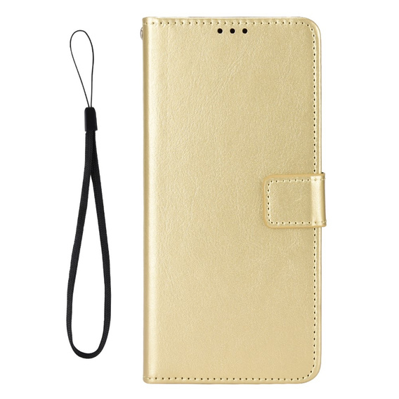 Etui z klapką do Samsung Galaxy A56 5G, Crazy Horse Wallet, złote