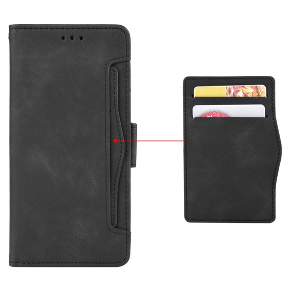 Etui z klapką do Oppo Reno 13 Pro, Card Slot, czarne