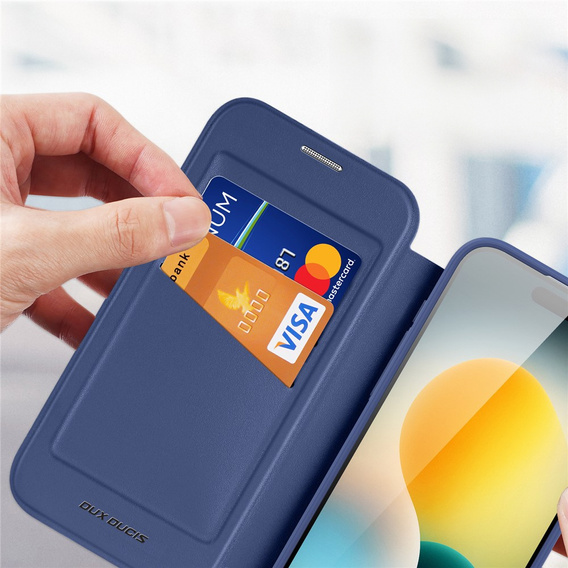 Etui z klapką Dux Ducis do iPhone Air, Skin X Pro, do MagSafe, granatowe