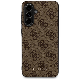 Etui GUESS do Samsung Galaxy A56, 4G Metal Gold Logo, brązowe