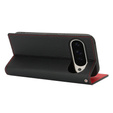Etui z klapką do Google Pixel 10 Pro XL, Litchi Skin Grain, czarne