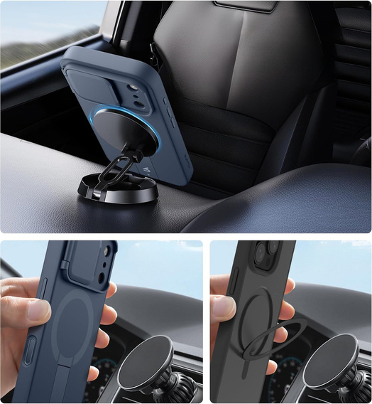 Etui do iPhone 17 Pro, Suritch Shockproof, do MagSafe – niebieskie
