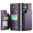 Etui z klapką CASEME do Samsung Galaxy S25 Ultra, Litchi Wallet, fioletowe