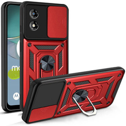 Etui pancerne do Motorola Moto E13, CamShield Slide, czerwone