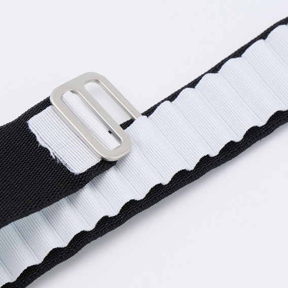 Pasek Nylonowy do Apple Watch 1/2/3/4/5/6/7/8/9/10/11/SE Ultra 1/2/3 42/44/45/46/49mm, Czarny / Biały