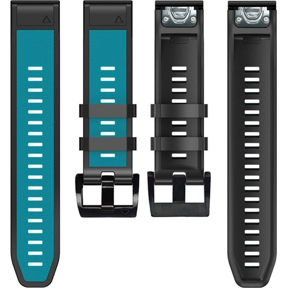 Pasek Silikonowy Quickfit 22mm do Garmin, Niebieski / Czarny