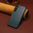 Etui do Samsung Galaxy S24, Crocodile, skórzane zielone