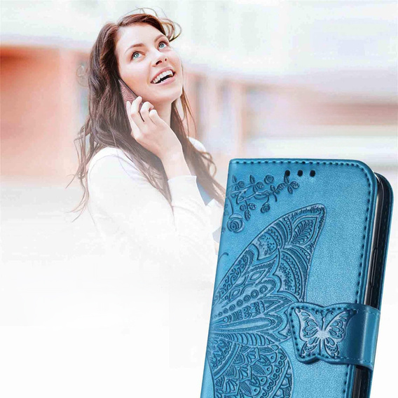 Etui z klapką do Xiaomi 15T, Butterfly, niebieskie