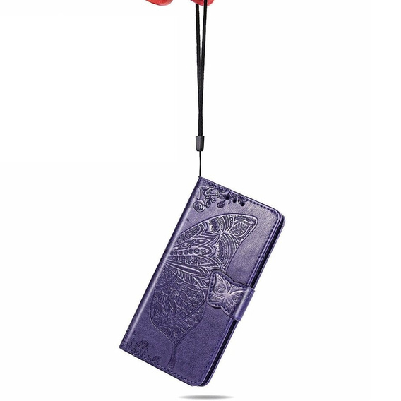 Etui z klapką do Infinix Hot 40i, Butterfly, fioletowe