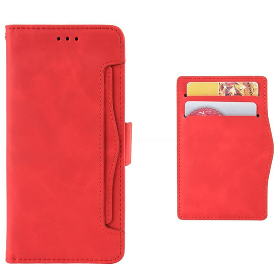Etui z klapką do Motorola Edge 60 Pro – Card Slot Wallet, czerwone