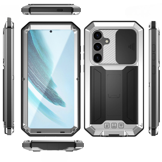 Etui pancerne do Samsung Galaxy S25+ Plus, R-JUST, srebrne