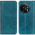 Etui z klapką do OnePlus 11 5G, Split Leather, zielone