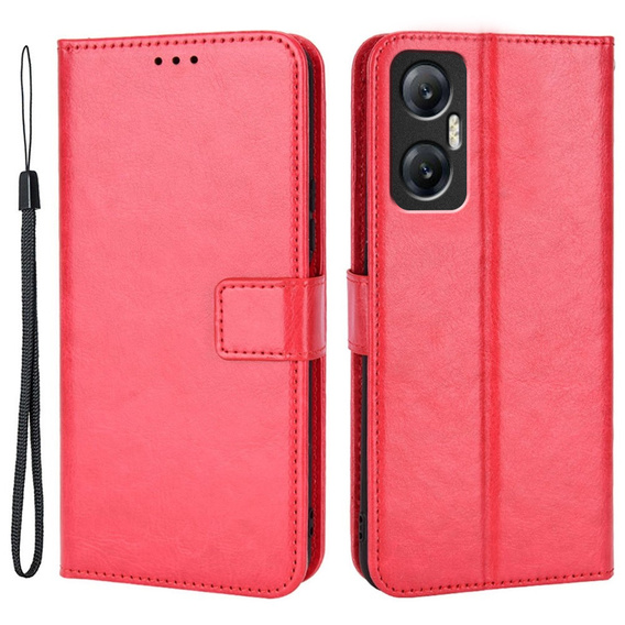 Etui z klapką do Infinix Hot 20 5G, Crazy Horse Wallet, czerwone